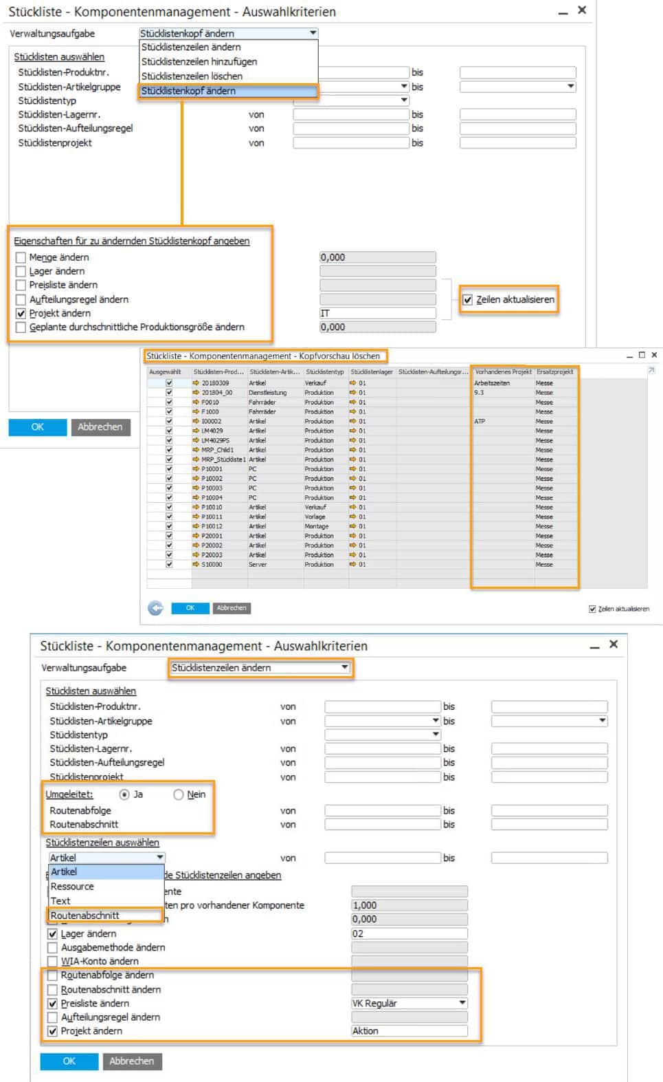 SAP Business One Version 9.3 Produktion Komponentenmanagement